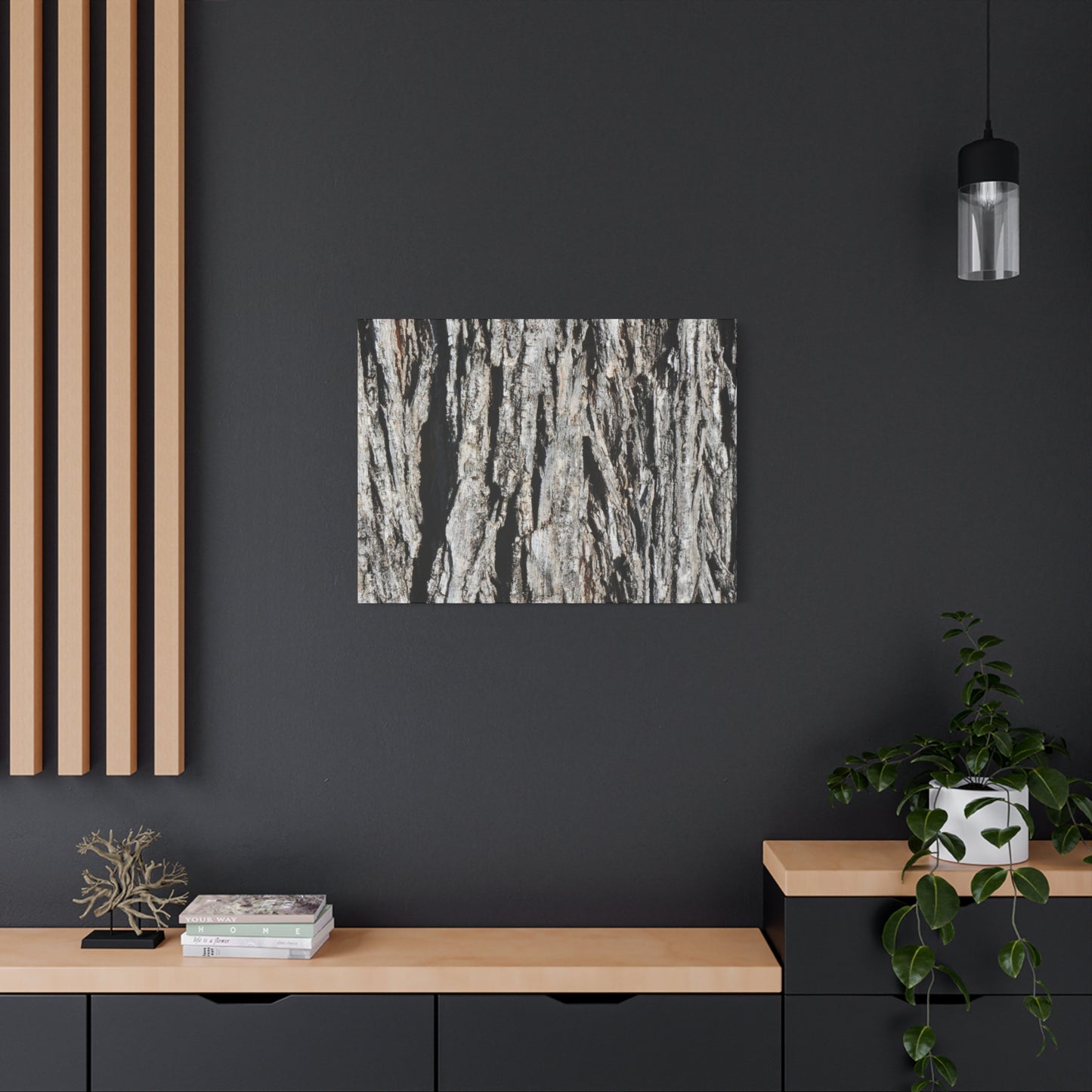 Bark Layers in Monochrome - Unique Frameless Canvas Wall Art - Art By Earth