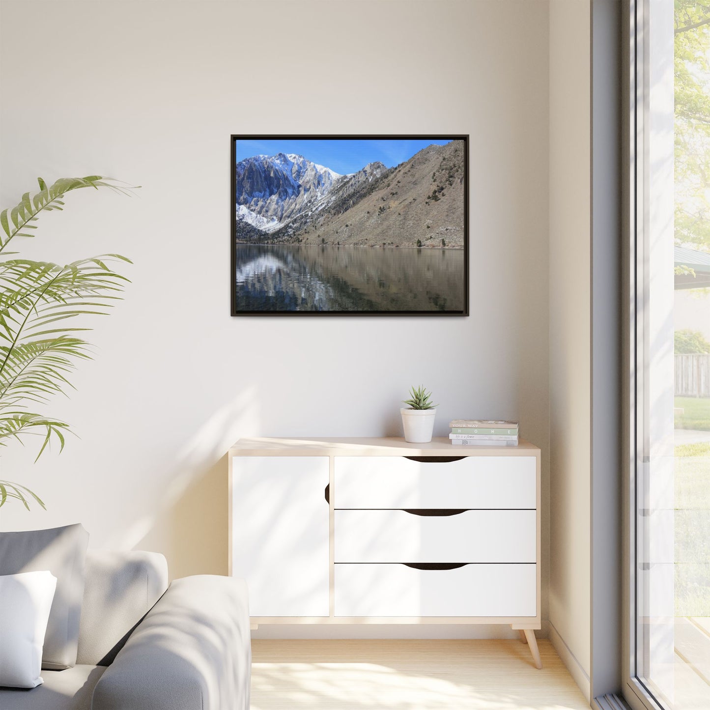 Mountain Mirror - Unique Stretched Canvas Wall Art