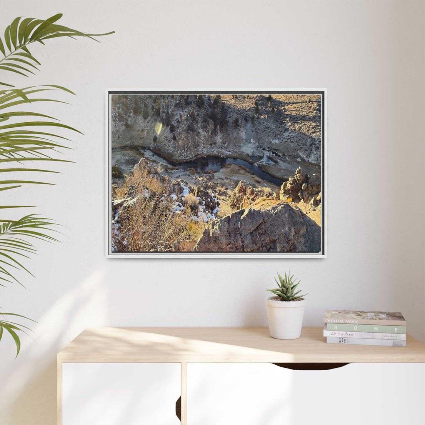 Fractured Landscape at Dawn - Unique Stretched Canvas Wall Art