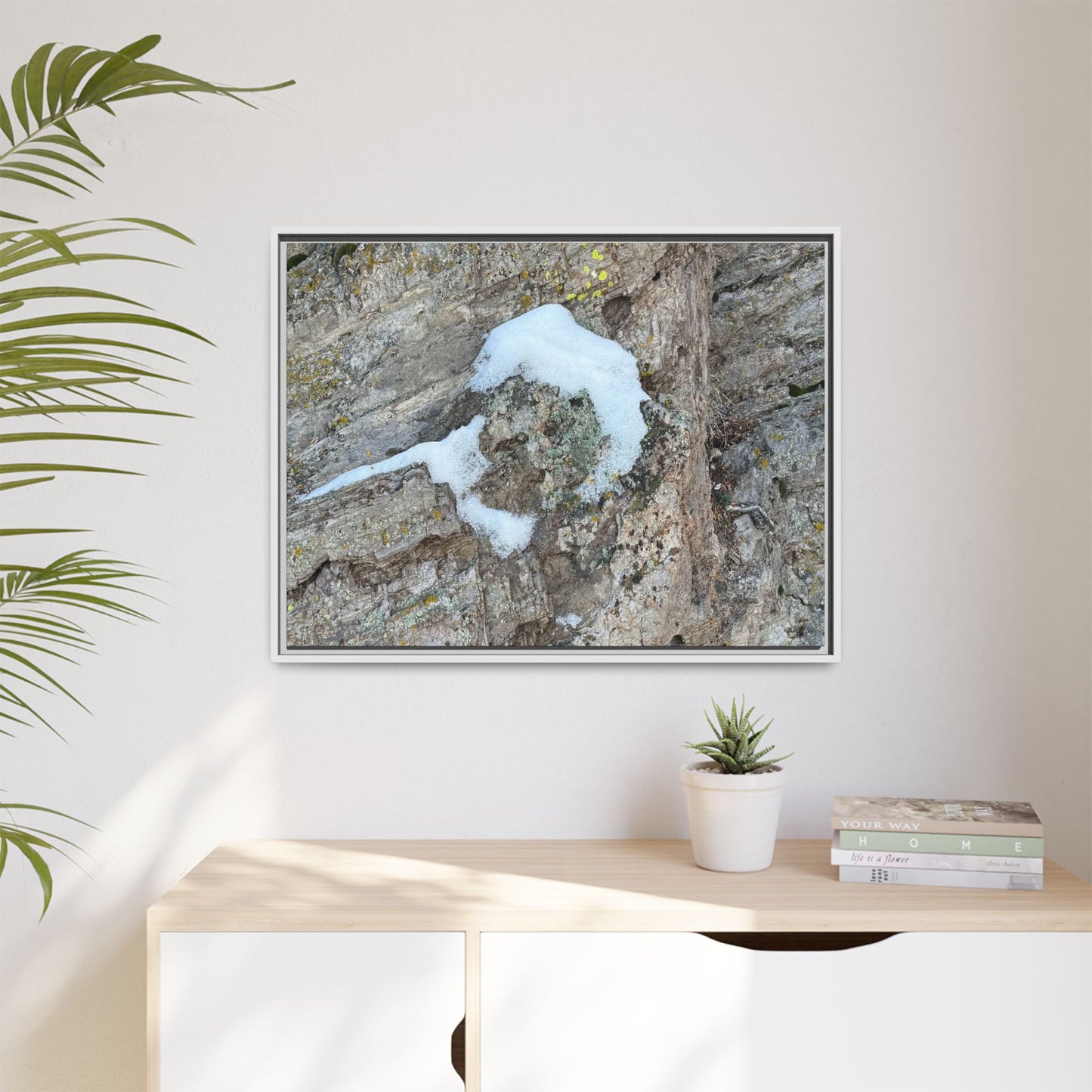 Lichen's Embrace - Unique Stretched Canvas Wall Art