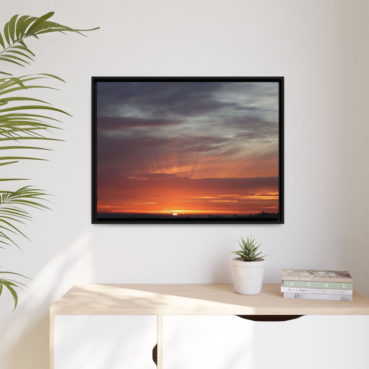 Fiery Horizon - Unique Stretched Canvas Wall Art - Art By Earth