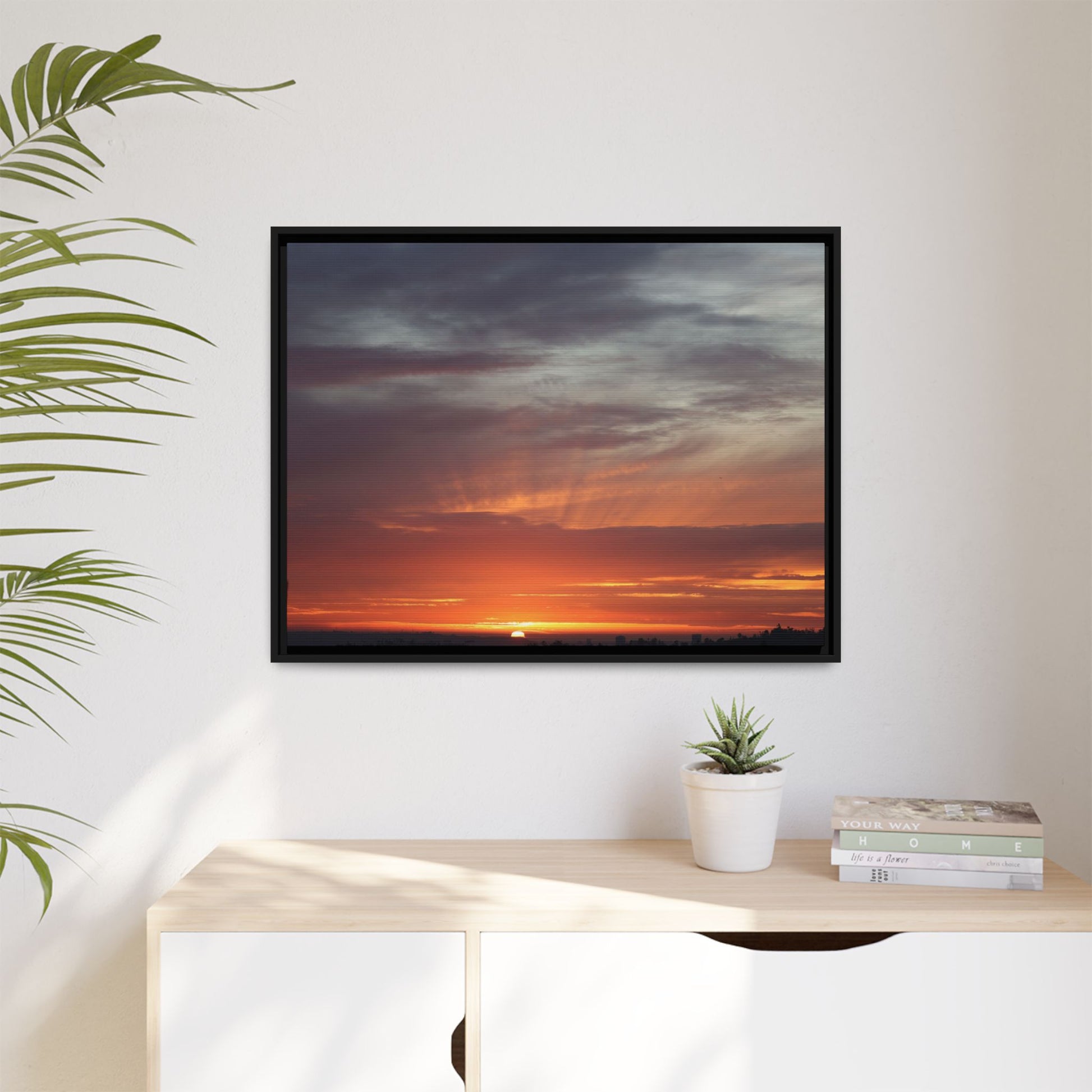 Fiery Horizon - Unique Stretched Canvas Wall Art - Art By Earth