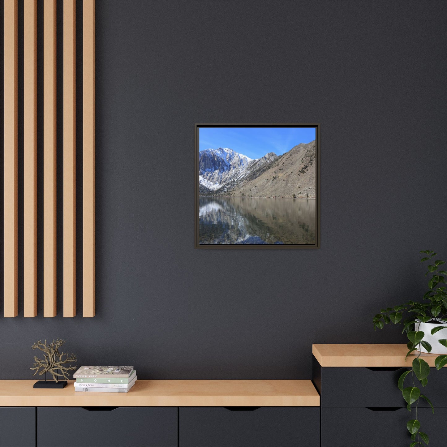 Mountain Mirror - Unique Stretched Canvas Wall Art
