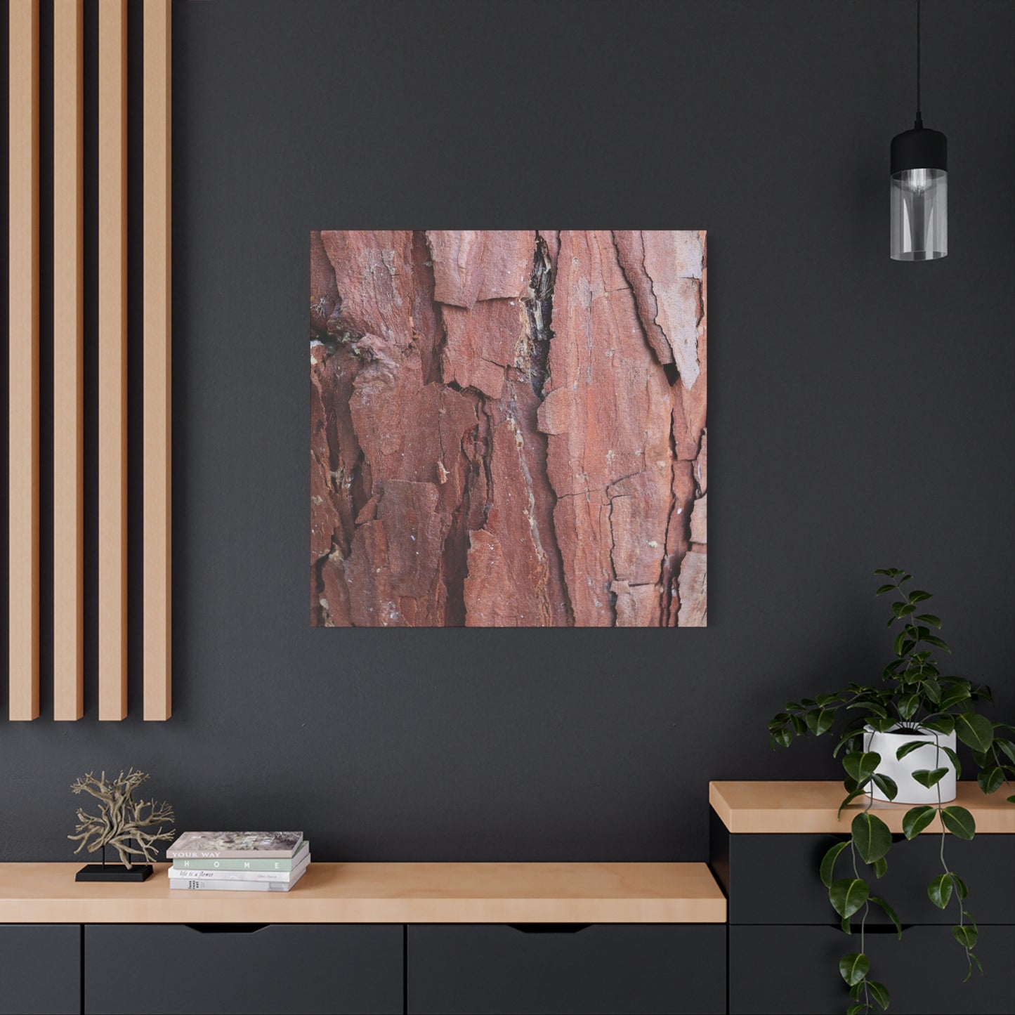 Crimson Fissures - Unique Frameless Canvas Wall Art - Art By Earth