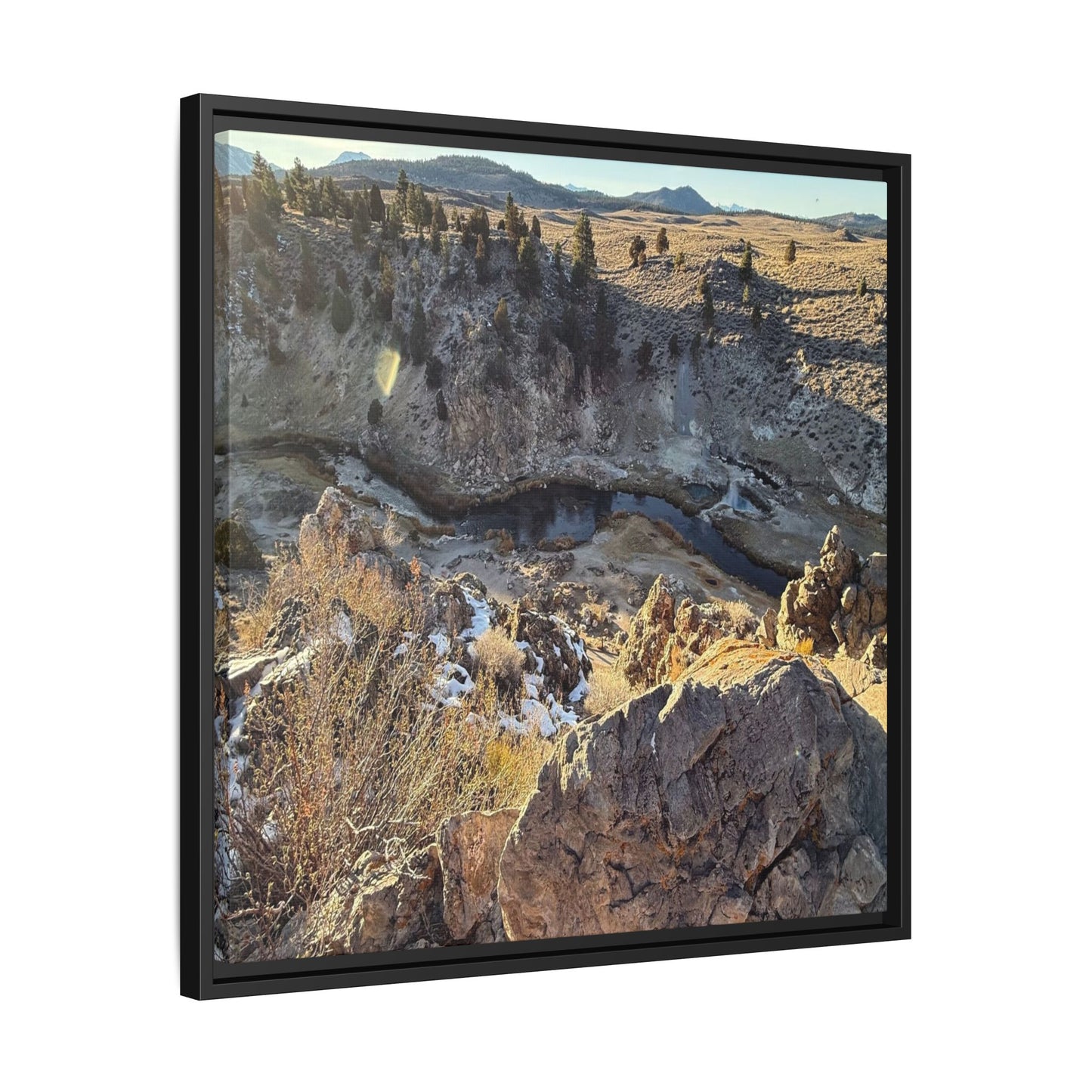 Fractured Landscape at Dawn - Unique Stretched Canvas Wall Art