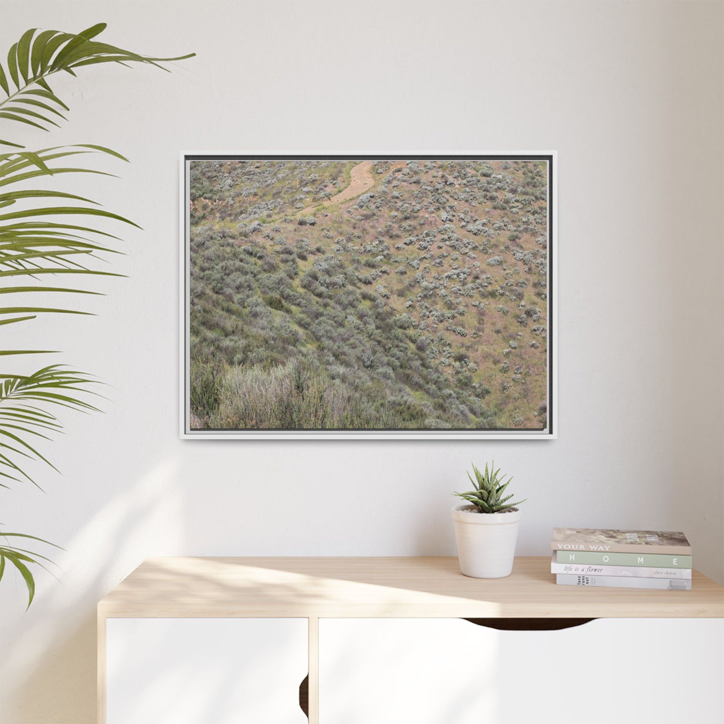 Arid Landscape with Winding Path - Unique Stretched Canvas Wall Art - Art By Earth