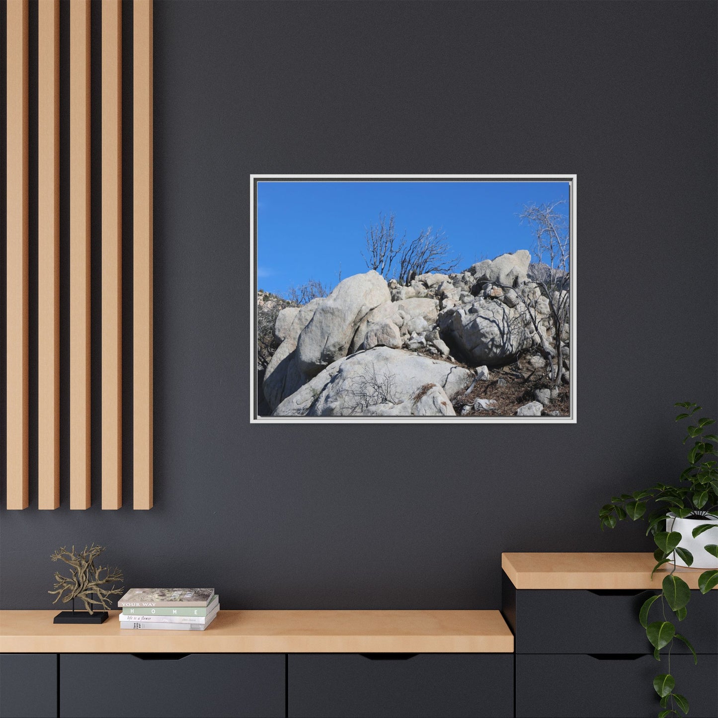 Barren Landscape with Boulder Formations - Unique Stretched Canvas Wall Art - Art By Earth