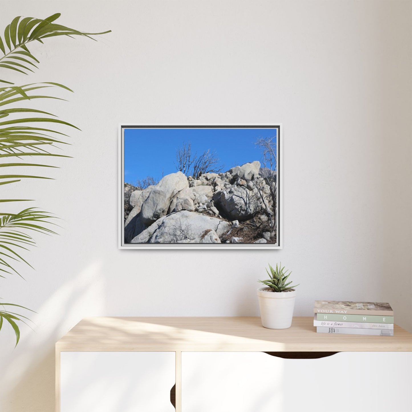 Barren Landscape with Boulder Formations - Unique Stretched Canvas Wall Art - Art By Earth
