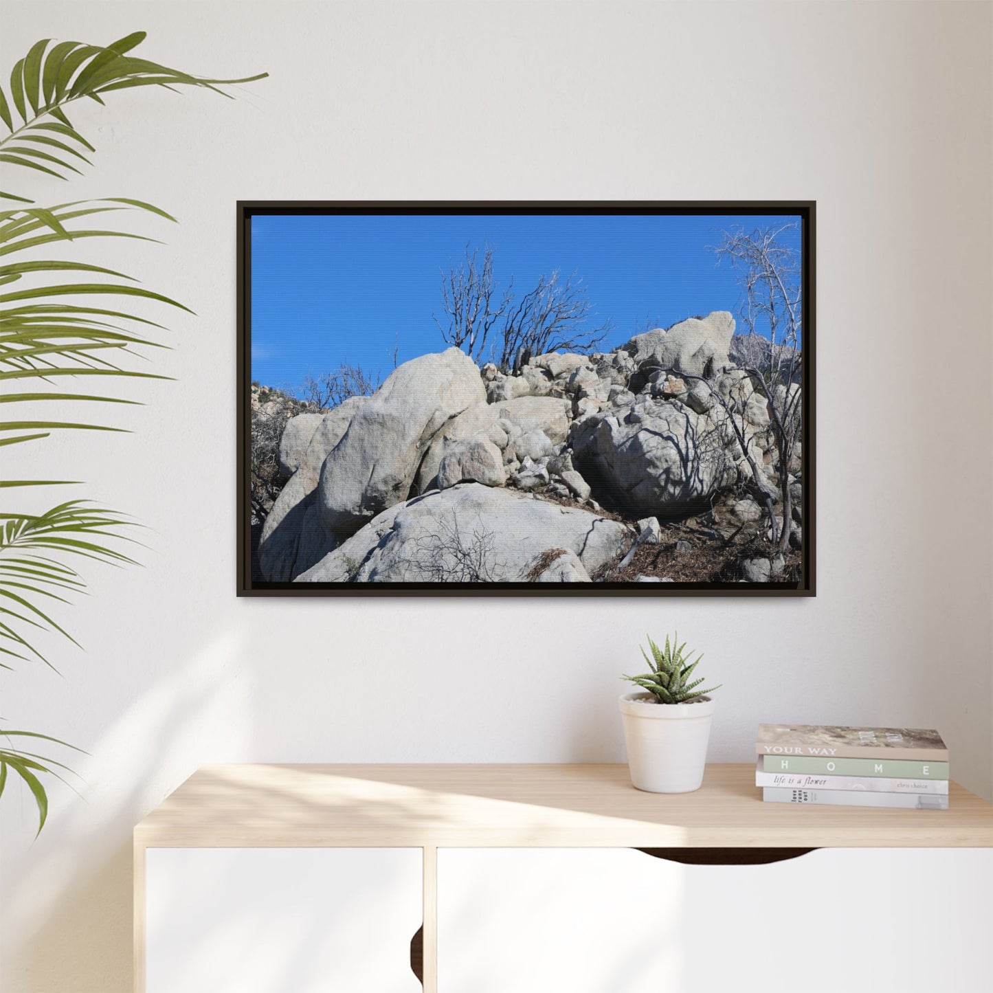 Barren Landscape with Boulder Formations - Unique Stretched Canvas Wall Art - Art By Earth