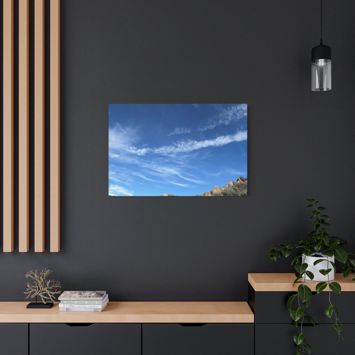 Desert Hills Under Blue Sky - Unique Frameless Canvas Wall Art - Art By Earth