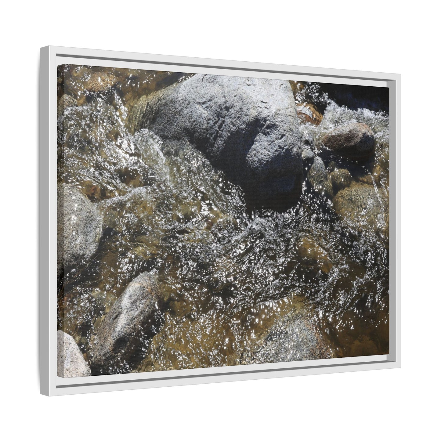 Water's Dance Over Stone - Unique Stretched Canvas Wall Art - Art By Earth