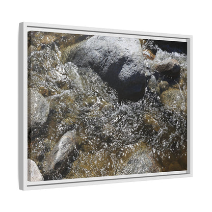 Water's Dance Over Stone - Unique Stretched Canvas Wall Art - Art By Earth
