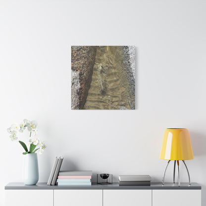 Weathered Concrete Gap - Unique Frameless Canvas Wall Art - Art By Earth