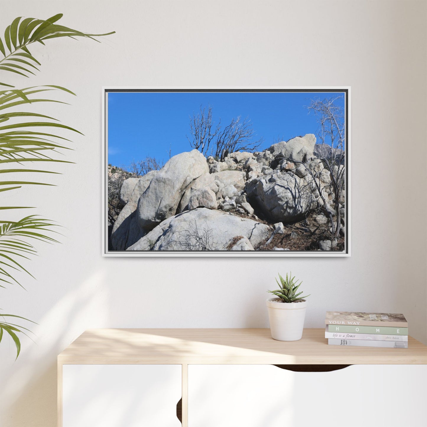 Barren Landscape with Boulder Formations - Unique Stretched Canvas Wall Art - Art By Earth