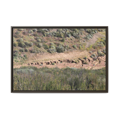 Ancient Dwellings in the Valley - Unique Stretched Canvas Wall Art - Art By Earth