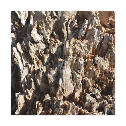 Decaying Bark Symphony - Unique Frameless Canvas Wall Art
