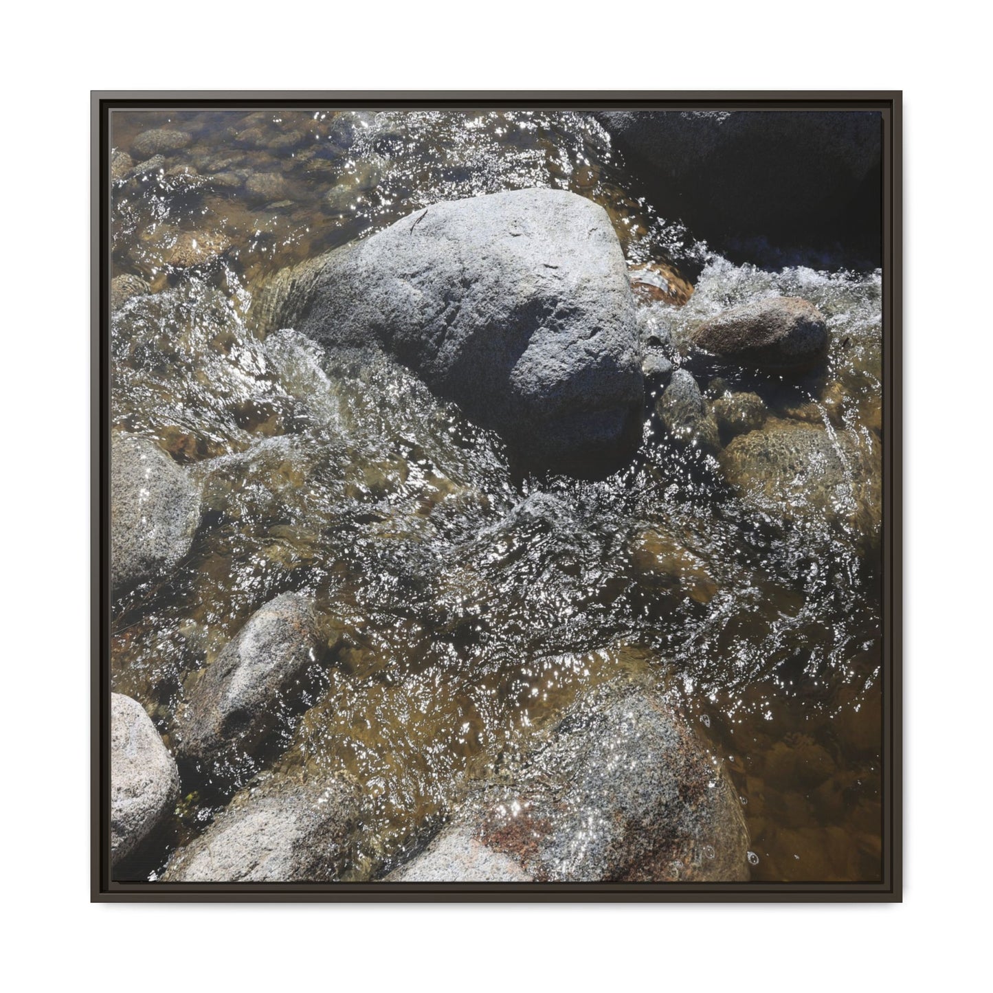 Water's Dance Over Stone - Unique Stretched Canvas Wall Art - Art By Earth
