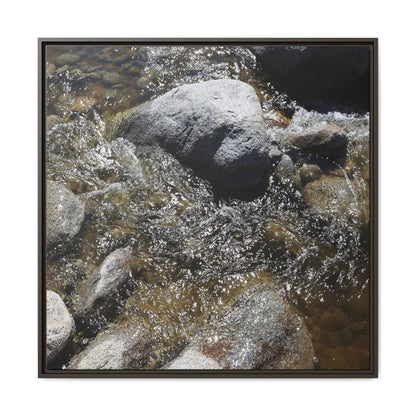 Water's Dance Over Stone - Unique Stretched Canvas Wall Art - Art By Earth