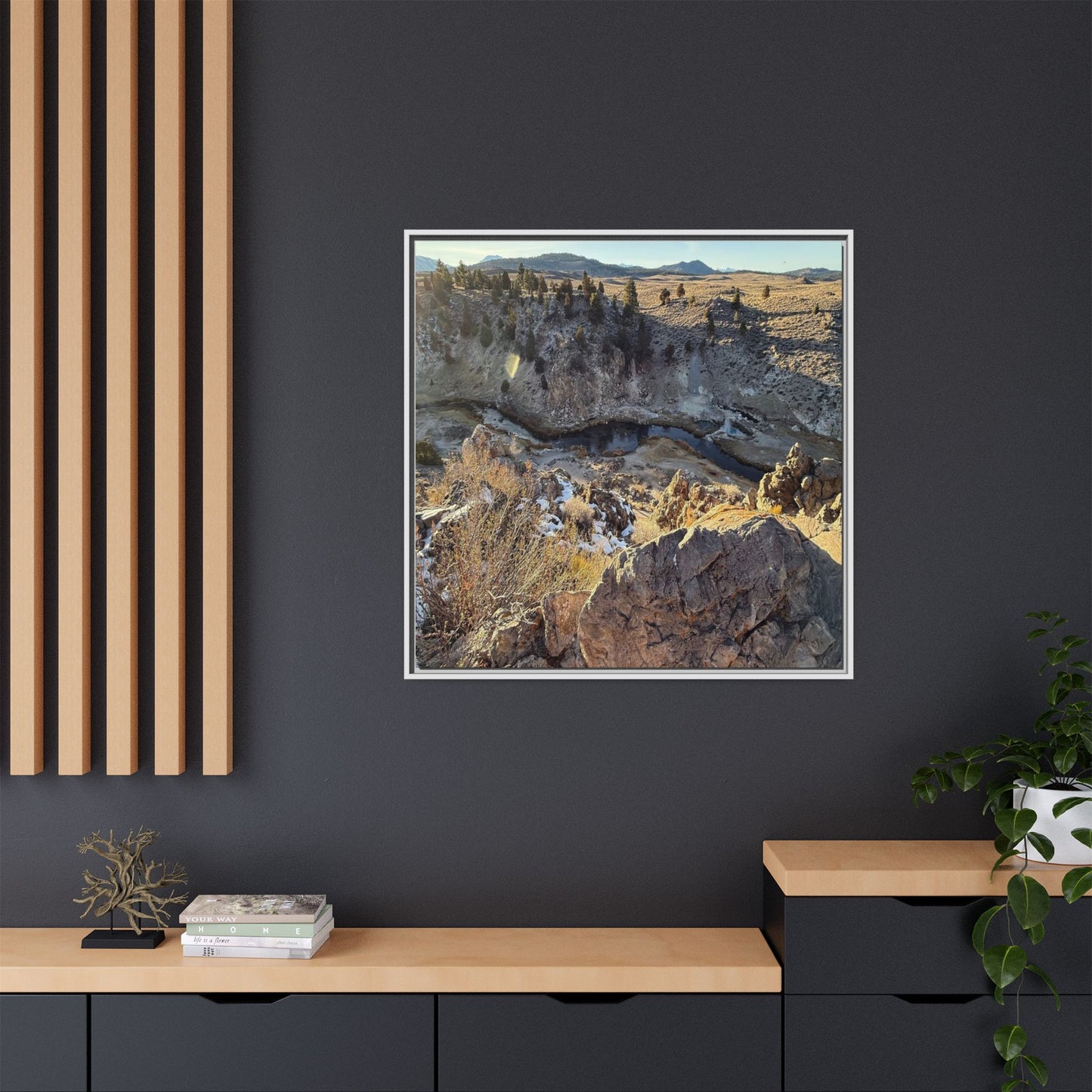 Fractured Landscape at Dawn - Unique Stretched Canvas Wall Art