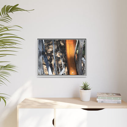 Burnt Trees and Golden Trunk - Unique Stretched Canvas Wall Art