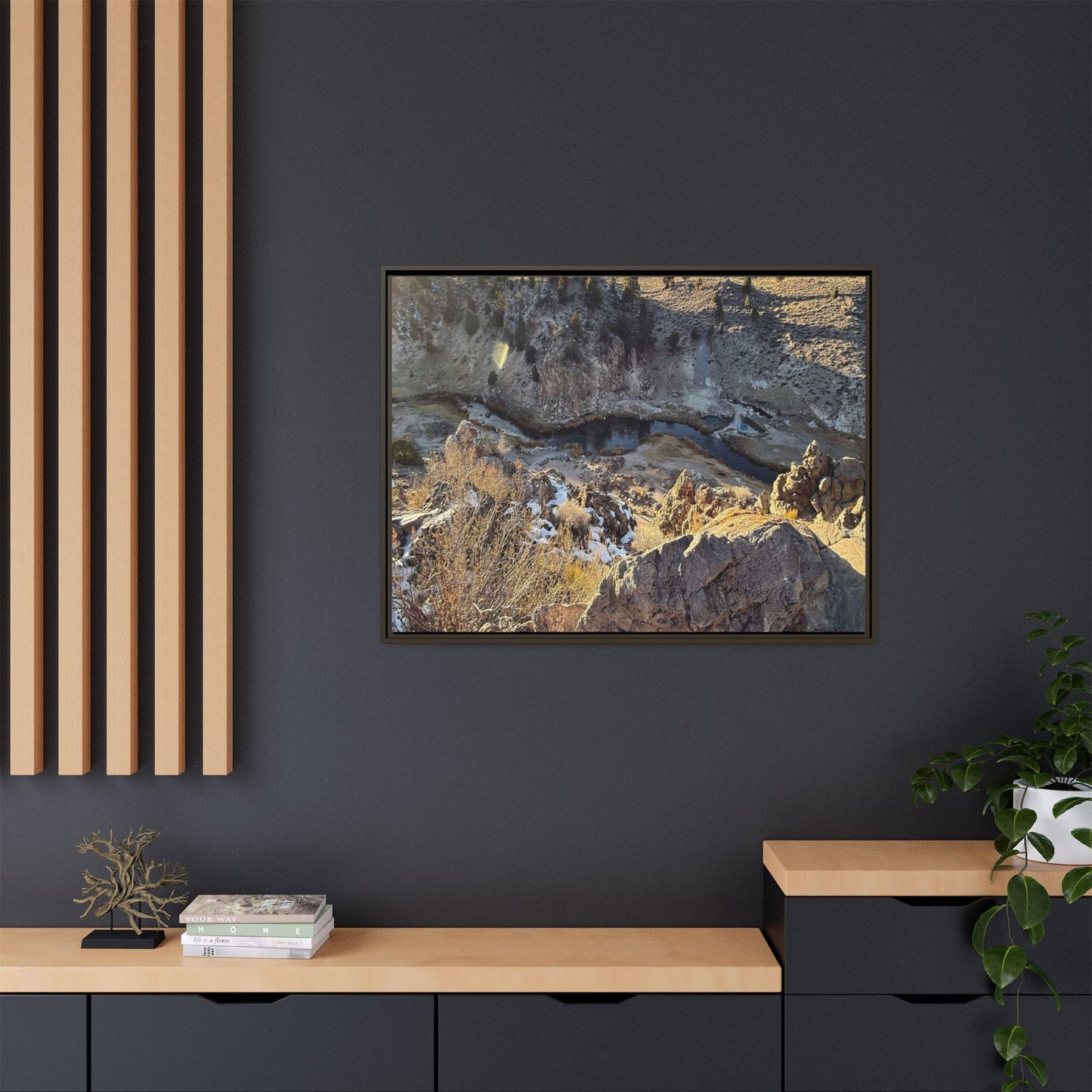 Fractured Landscape at Dawn - Unique Stretched Canvas Wall Art