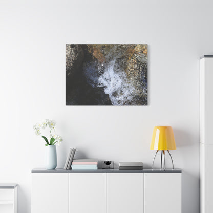 Water's Whisper Between Stone - Unique Frameless Canvas Wall Art - Art By Earth