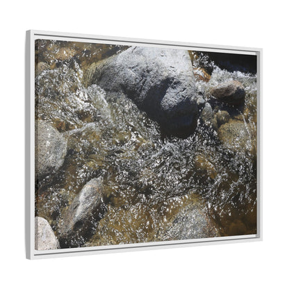 Water's Dance Over Stone - Unique Stretched Canvas Wall Art - Art By Earth
