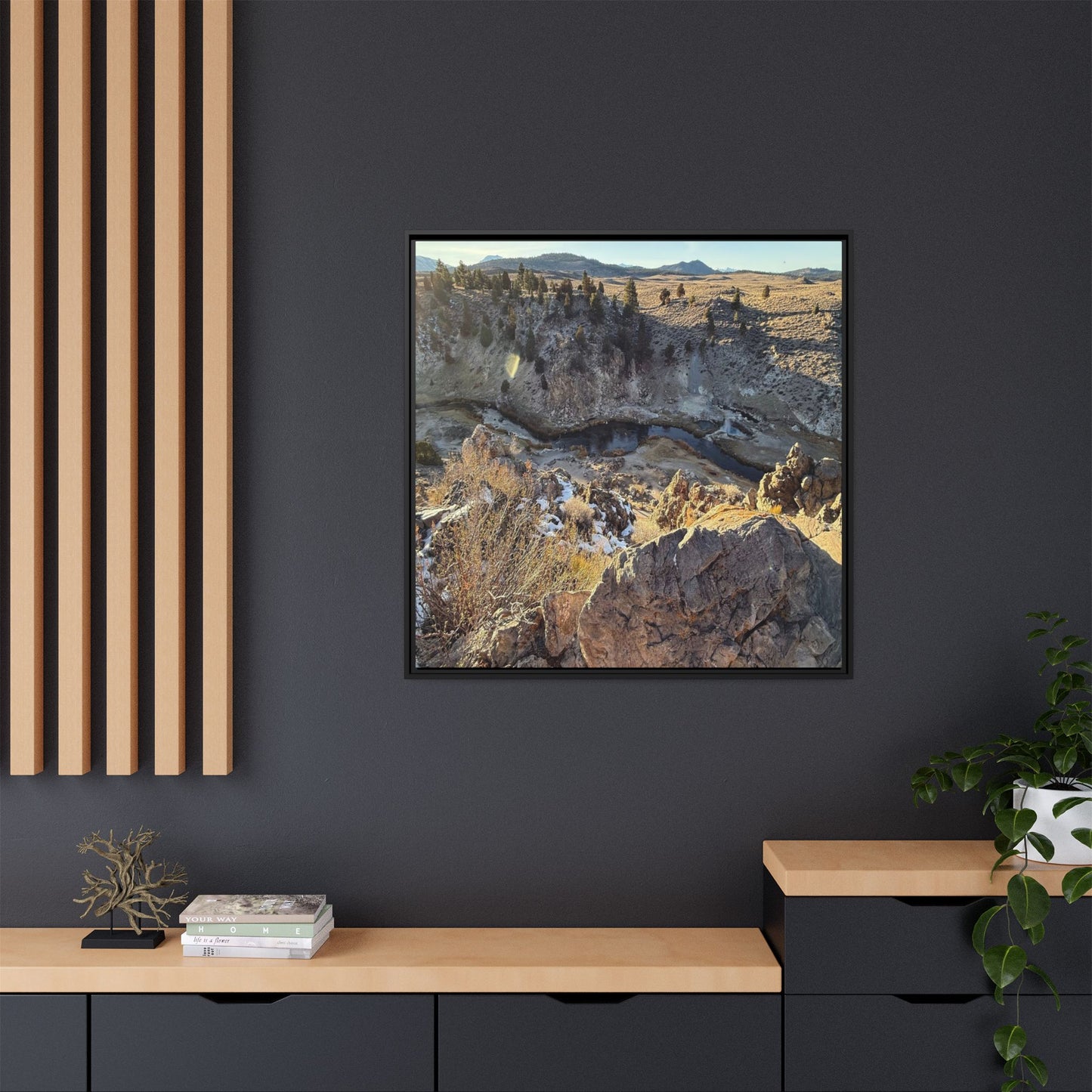 Fractured Landscape at Dawn - Unique Stretched Canvas Wall Art