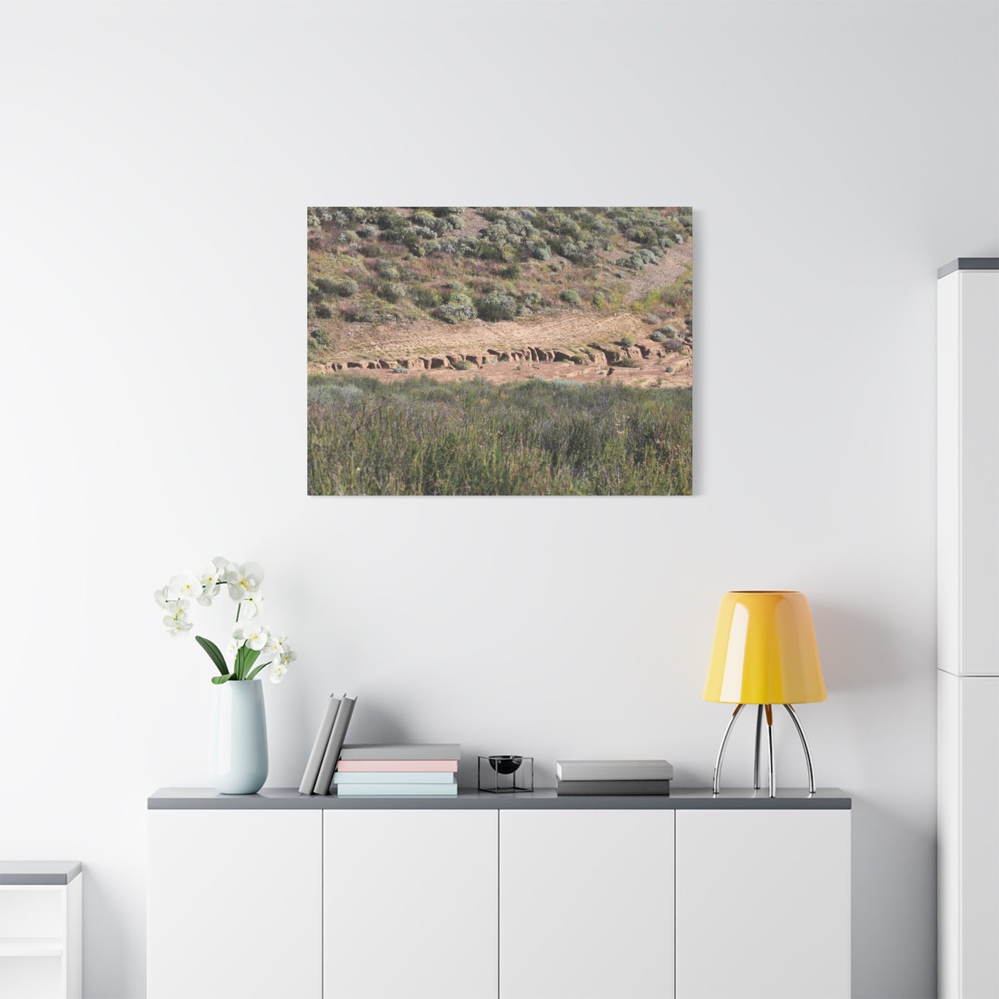 Ancient Dwellings in the Desert Valley - Unique Frameless Canvas Wall Art - Art By Earth
