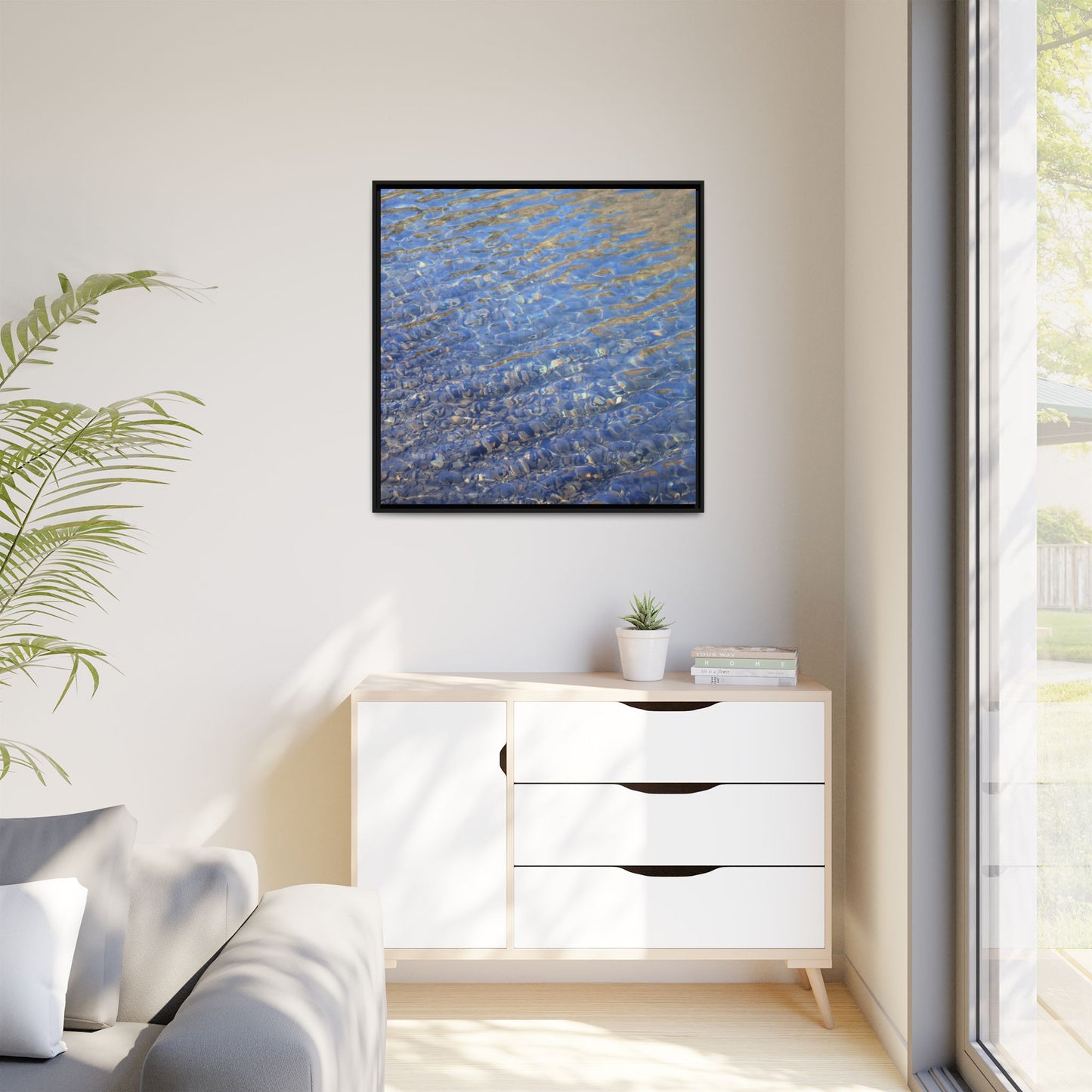 Aqua Fragments - Unique Stretched Canvas Wall Art