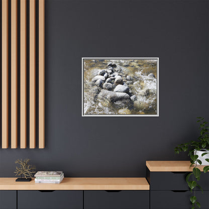 Mountain Stream Flow - Unique Stretched Canvas Wall Art - Art By Earth