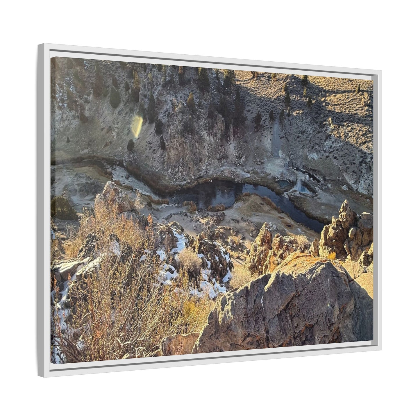 Fractured Landscape at Dawn - Unique Stretched Canvas Wall Art