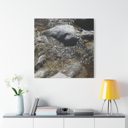 Rocky Stream - Unique Frameless Canvas Wall Art - Art By Earth
