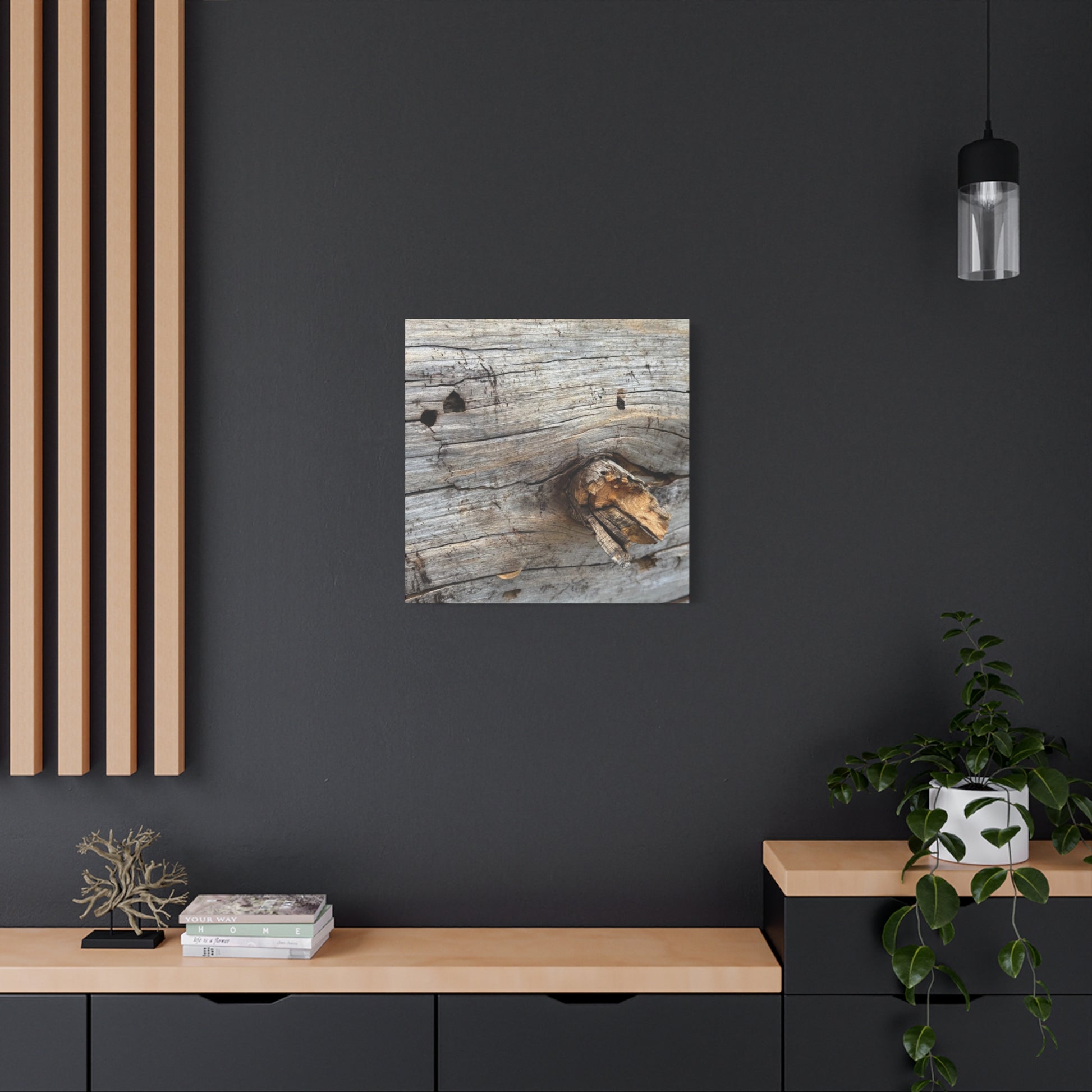 Weathered Wood Portrait - Unique Frameless Canvas Wall Art - Art By Earth