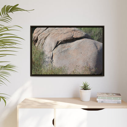 Stone Head Emerging from Earth - Unique Stretched Canvas Wall Art - Art By Earth