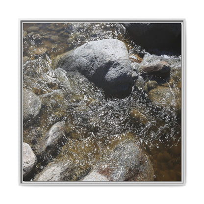 Water's Dance Over Stone - Unique Stretched Canvas Wall Art - Art By Earth