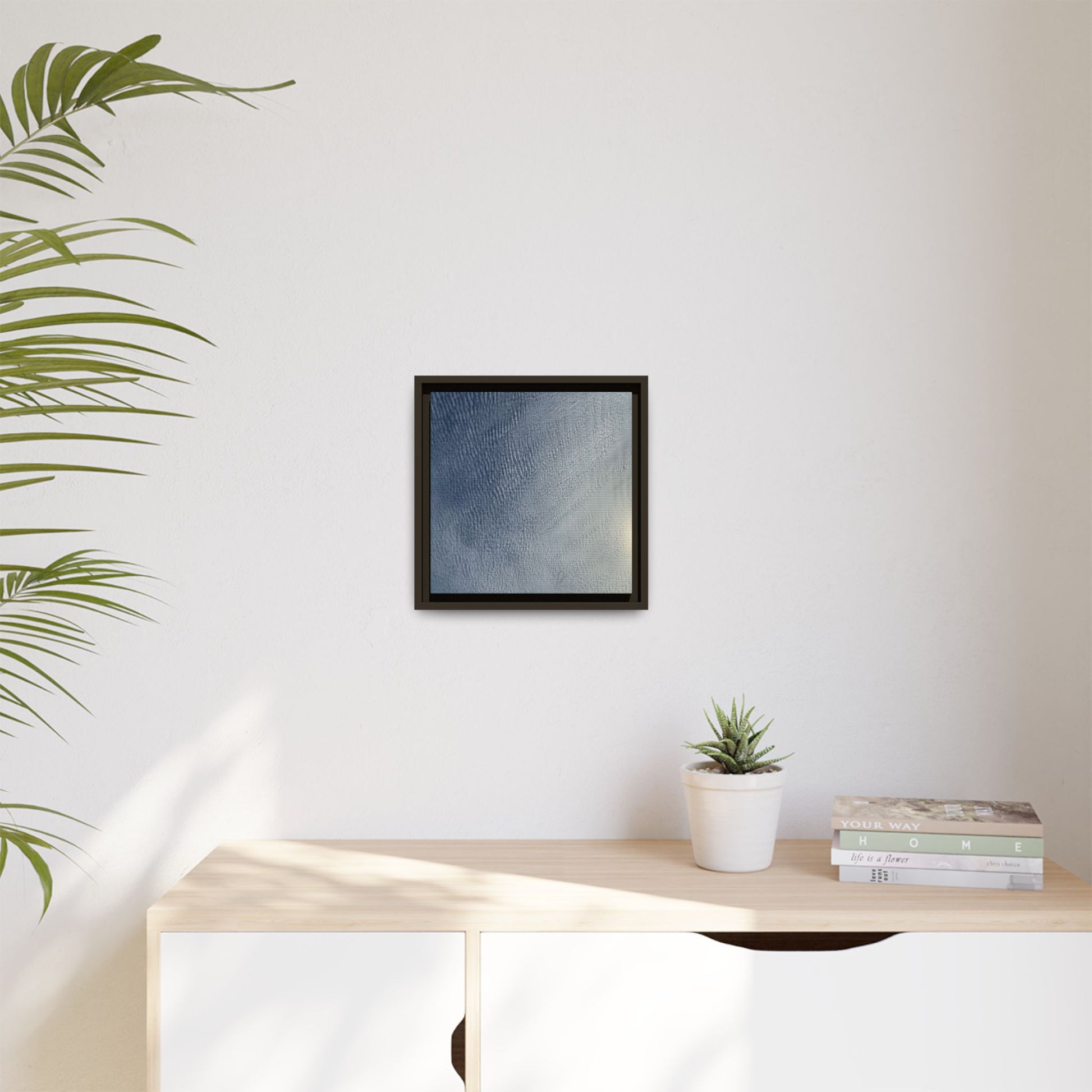 Undulating Whispers of Cerulean Stillness - Unique Stretched Canvas Wall Art - Art By Earth