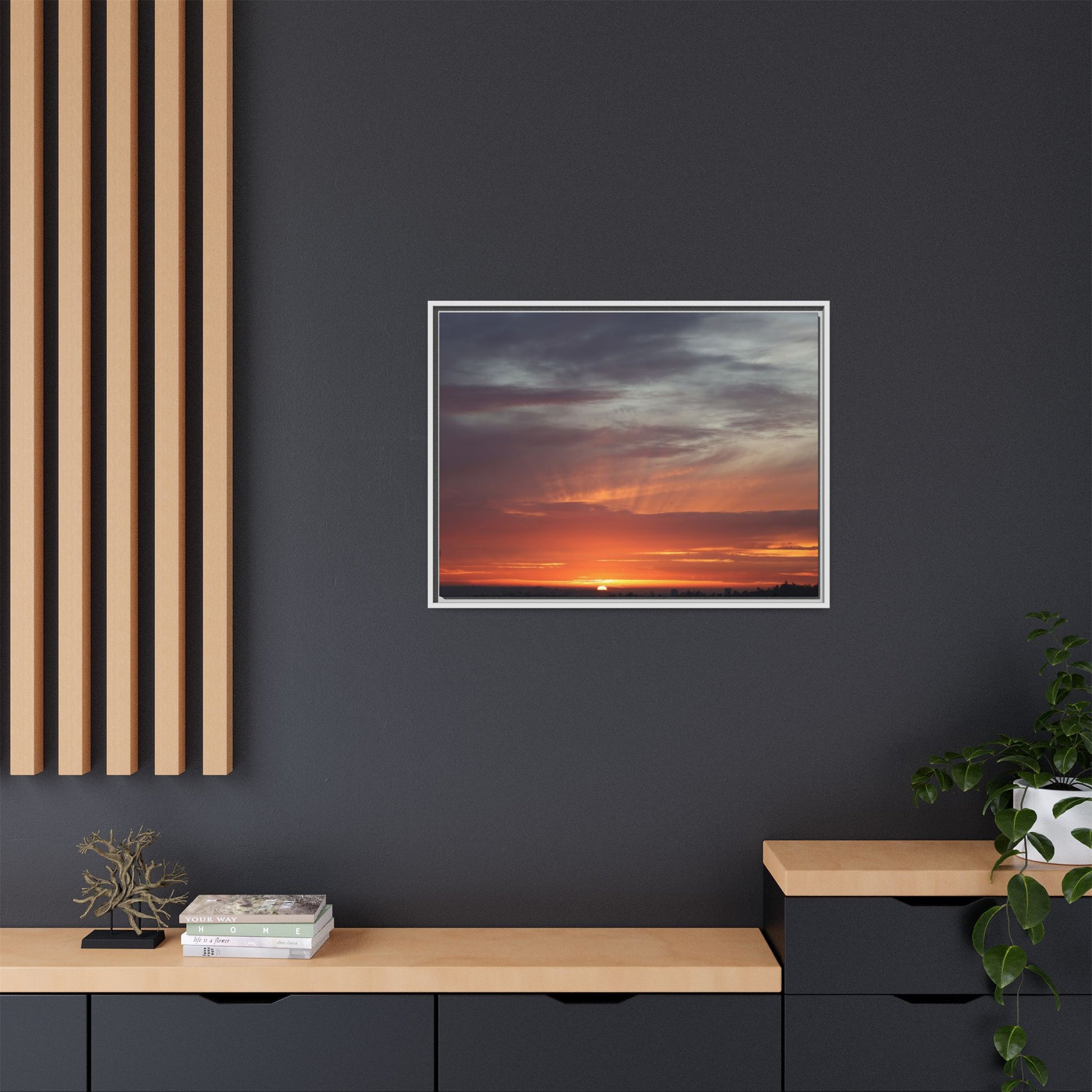 Fiery Horizon - Unique Stretched Canvas Wall Art - Art By Earth