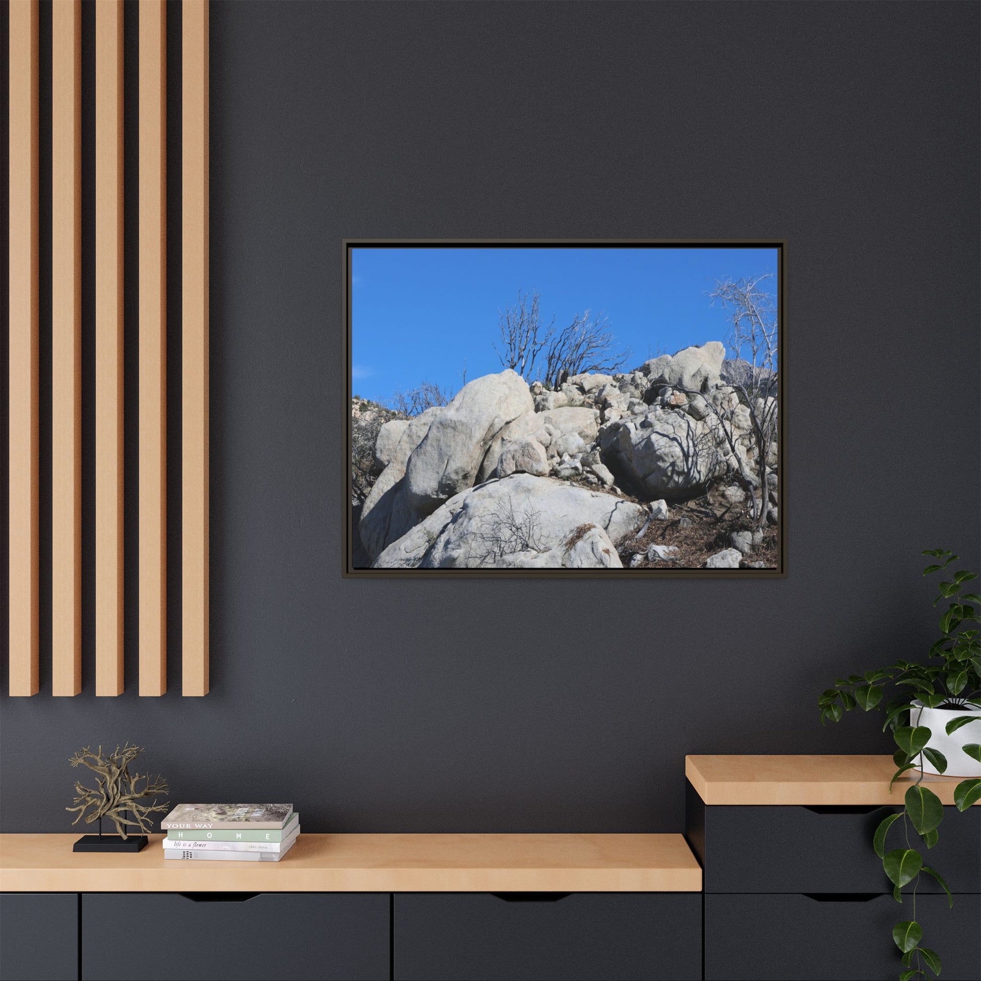 Barren Landscape with Boulder Formations - Unique Stretched Canvas Wall Art - Art By Earth