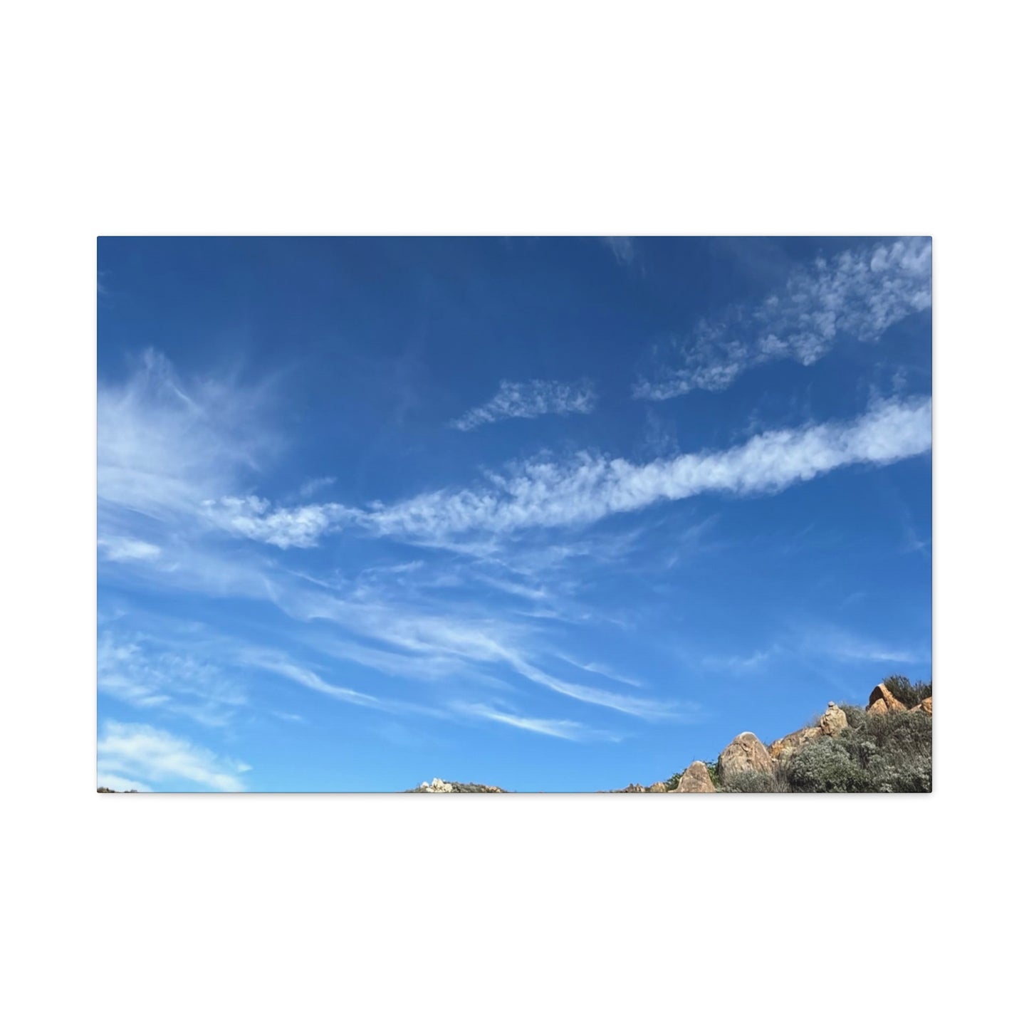Desert Hills Under Blue Sky - Unique Frameless Canvas Wall Art - Art By Earth