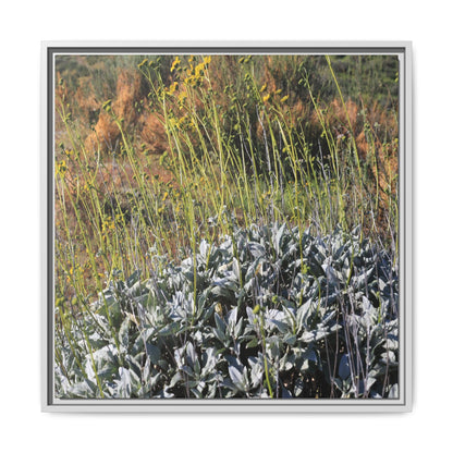 Arid Landscape with Yellow Flowers - Unique Stretched Canvas Wall Art - Art By Earth
