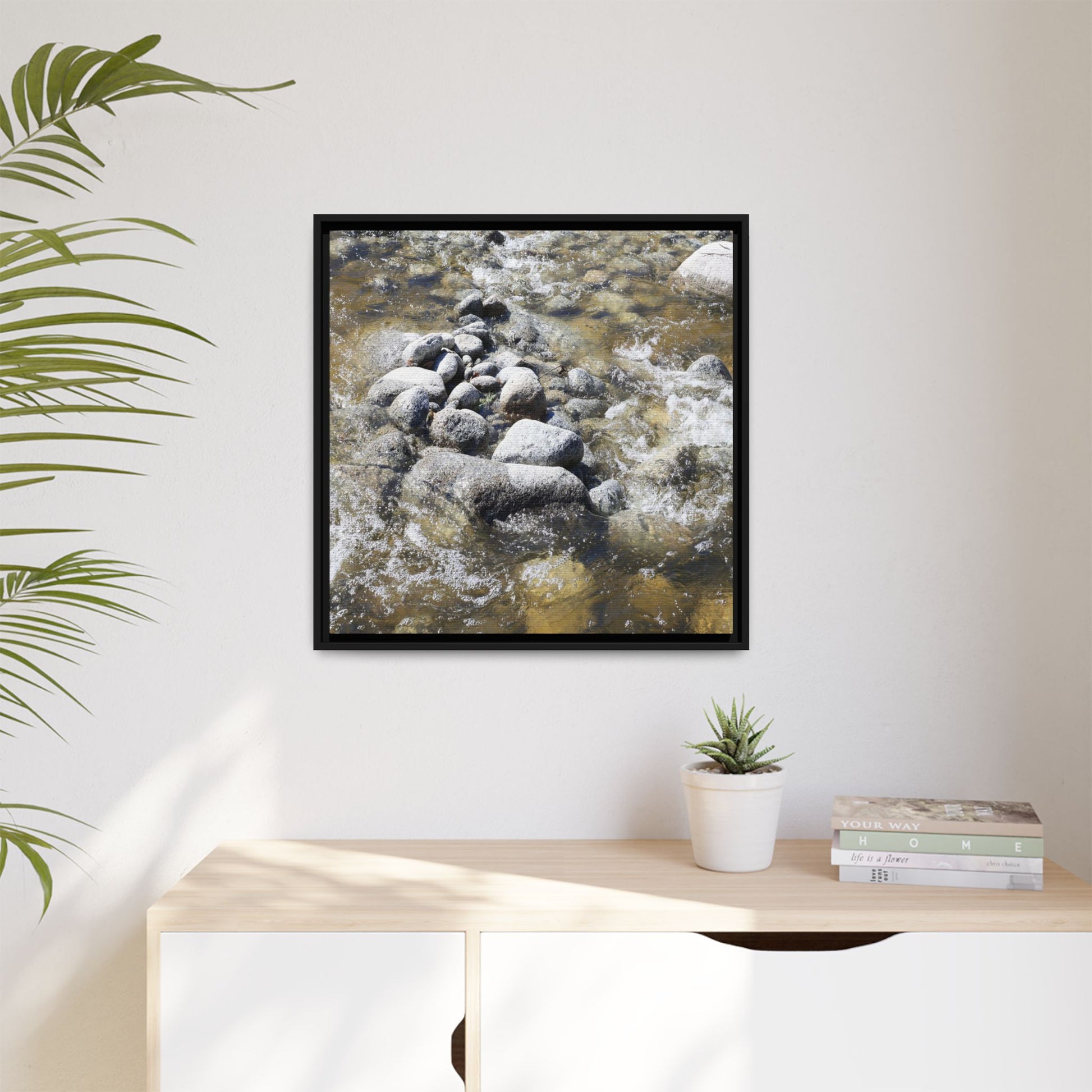 Mountain Stream Flow - Unique Stretched Canvas Wall Art - Art By Earth