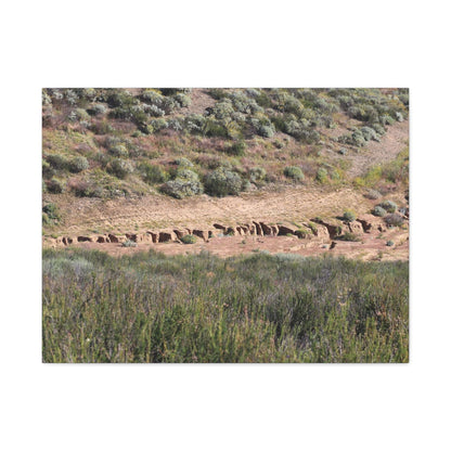 Ancient Dwellings in the Desert Valley - Unique Frameless Canvas Wall Art - Art By Earth