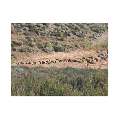 Ancient Dwellings in the Desert Valley - Unique Frameless Canvas Wall Art - Art By Earth