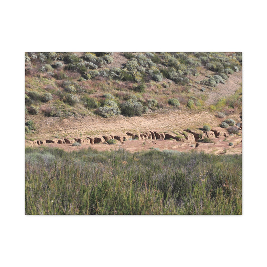 Ancient Dwellings in the Desert Valley - Unique Frameless Canvas Wall Art - Art By Earth