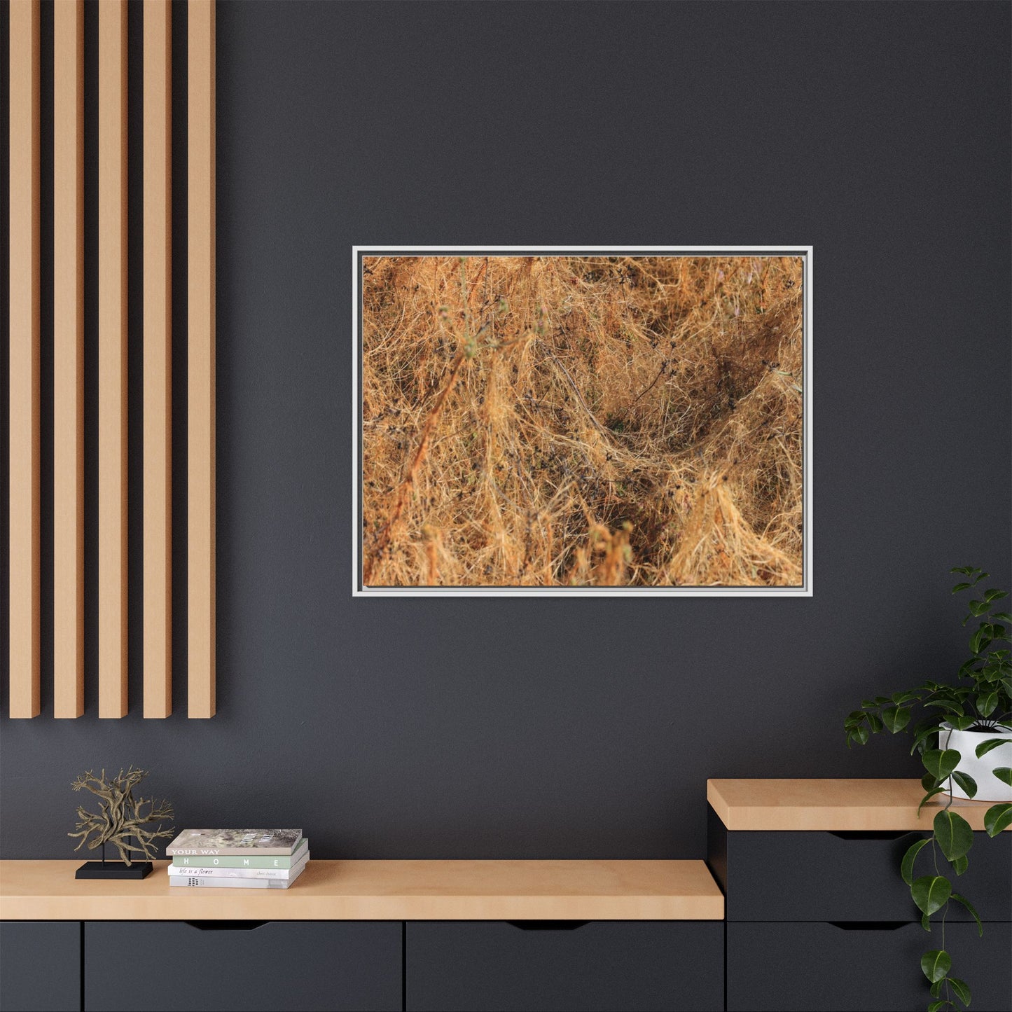 Dried Vegetation Study - Unique Stretched Canvas Wall Art - Art By Earth