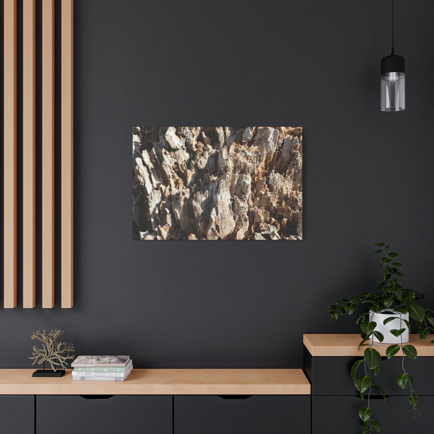 Decaying Bark Symphony - Unique Frameless Canvas Wall Art