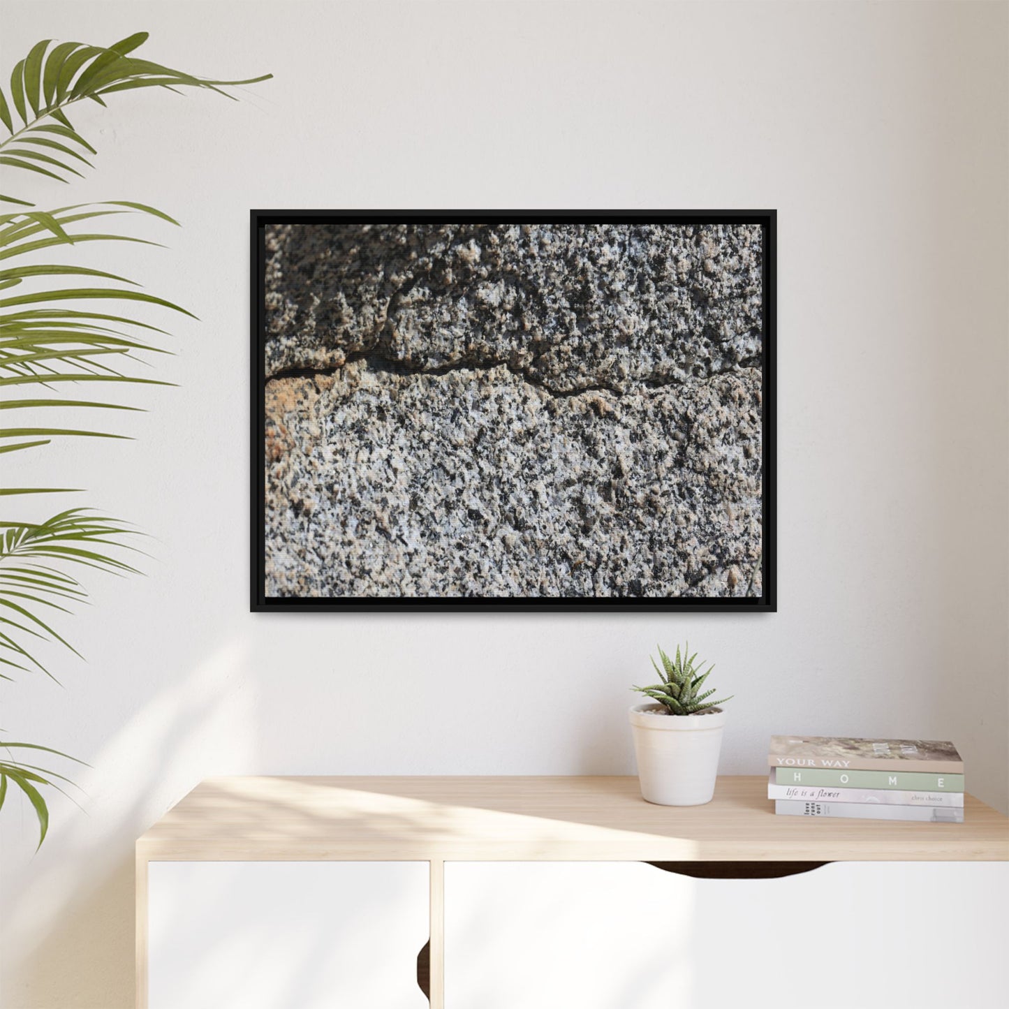 Weathered Stone Surface - Unique Stretched Canvas Wall Art