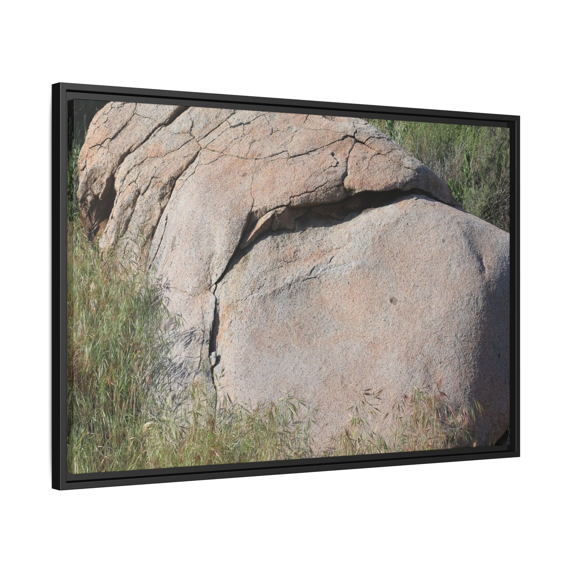 Stone Head Emerging from Earth - Unique Stretched Canvas Wall Art - Art By Earth