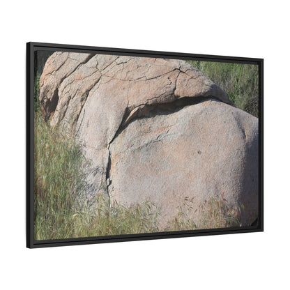 Stone Head Emerging from Earth - Unique Stretched Canvas Wall Art - Art By Earth